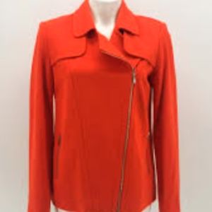 Harvest Season Hot! Orange Pumpkin Moto Jacket Rafaella Size Small EUC